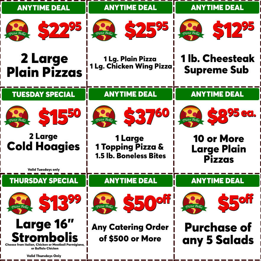 Pizza Bella Mountain Top Coupons
